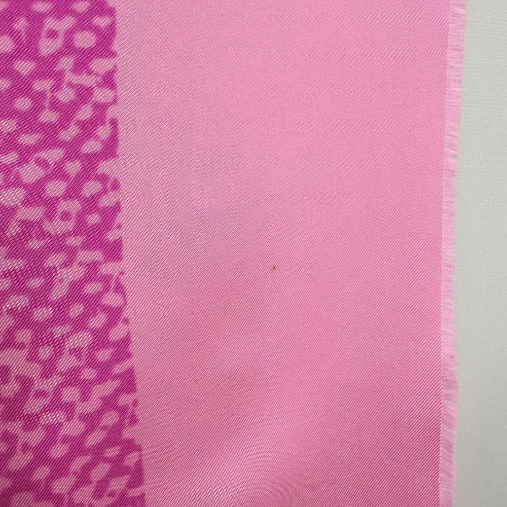 Vintage Christian Dior 100% Silk Scarf Printed 2 Tone Hot Pink 33